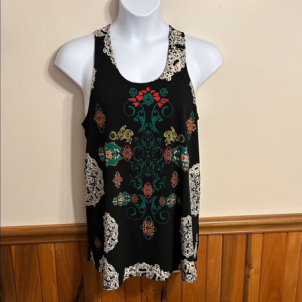 Elegant Black and Green Women's Top Size XL